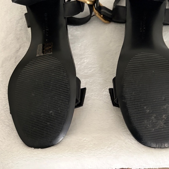 Donna Karan Black Heels with Gold Buckles Size 8 - Picture 6 of 8
